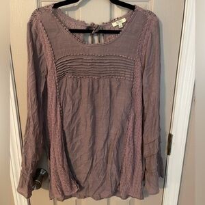 Kori America Tunic Top With Crocheted Lace Detail​